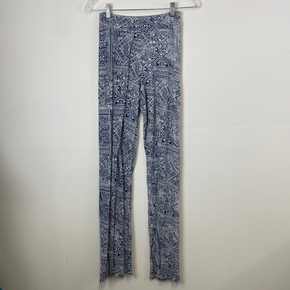 Billabong Split Wide Leg Beach Pants Blue White Size Small Tall
